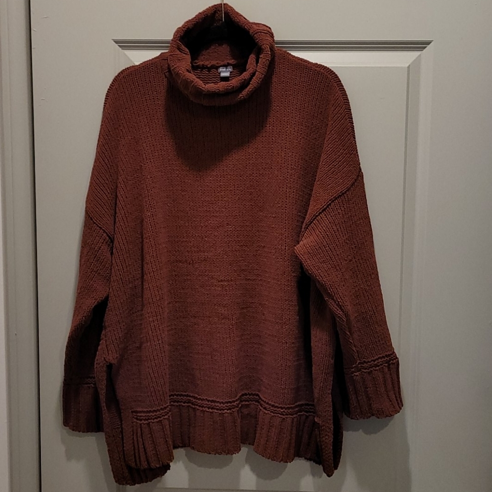 Chenille T-Neck Sweater